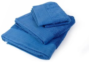 Πετσέτες Σετ 3τμχ Πενιέ Blue DimCol Σετ Πετσέτες 100% Cotton