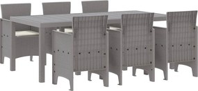 vidaXL Σέτ φαγητού για κήπο 7 pcs Ανοιχτό γκρι Πολυπροπυλένιο