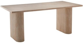Τραπέζι Loozir pakoworld mdf σε λευκή όψη τραβερτίνας 180x90x75εκ