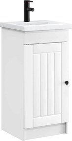 vidaXL Καθρέφτης μπάνιου με νιπτήρα Λευκό 42 x 40 x 84,5 εκ