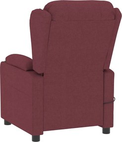 vidaXL Πολυθρόνα Μασάζ Μπορντό Υφασμάτινη