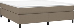 vidaXL Κρεβάτι Boxspring με Στρώμα Taupe 180x200 εκ. Υφασμάτινο