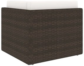 vidaXL Σαλόνι Κήπου 5 Τεμαχίων Καφέ από Συνθετικό Ρατάν με Μαξιλάρια