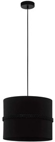 Φωτιστικό Οροφής Paraguaio 390033 Φ36x150cm 1xE27 40W Black Eglo Steel,Fabric,Glass