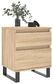 VidaXL Κομοδίνα 2 τεμ. Sonoma Δρυς 40 x 35 x 50 εκ. από Επεξεργ. Ξύλο