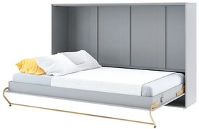 Κρεβάτι - ντουλάπα Concept Pro Lenart AH110, Μονόκλινο, Γκρι, 120x200, Πλαστικοποιημένη μοριοσανίδα, Τάβλες για Κρεβάτι, 157x215x139cm | Epipla1.gr