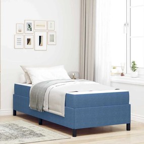 vidaXL Σκελετός Κρεβατιού με στρώμα Μπλε 100 x 200 cm ύφασμα