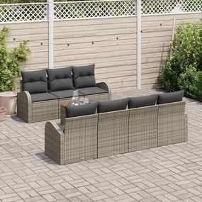 vidaXL Σετ Καναπέ Κήπου 8 pcs Γκρι Πολυ ράταν