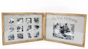 Κορνίζα My 1st Year 014.BB0334 Διπλή 37x27cm Natural Ξύλο