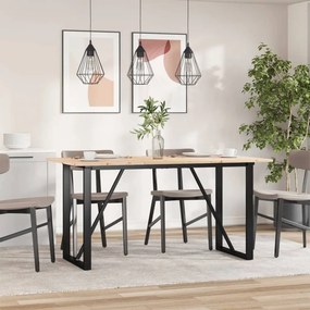 vidaXL Τραπέζι Τραπεζαρίας Πλαίσιο Ο Μασίφ Πεύκο/Ατσάλι