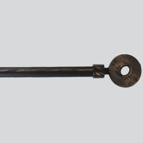 Κουρτινόξυλο Φ19mm Μονό Επεκτεινόμενο 120-210cm Με Άκρα L-N Etnika Black/Gold 7887812094