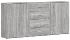 vidaXL Βοηθητικά Ντουλάπια 3 τεμ. Γκρι Sonoma 60x31x84 εκ. Επεξ. Ξύλο
