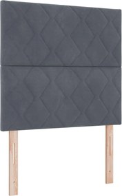 vidaXL LED κεφαλάρι Σκούρο Γκρι 90 cm Τεχνητό Δέρμα