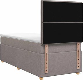 vidaXL Κρεβάτι box spring με στρώμα Taupe 80 x 200 cm Ύφασμα