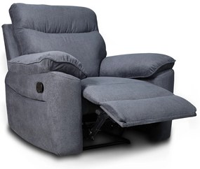 Boston πολυθρόνα Relax με χειροκίνητη ανάκλιση 101x100x102εκ. Γκρι Σκούρο ύφασμα