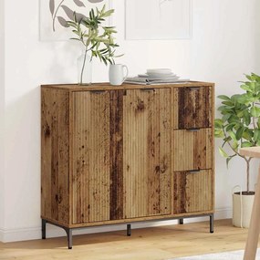vidaXL Πλαϊνό γραφείο με συρτάρι Παλαιό ξύλο 89.5 x 33 x 82 εκ.