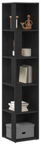 vidaXL Γωνιακή Ντουλάπα Μαύρη Δρυ 33x33x164,5 εκ. Ξύλο Επεξεργασμένο