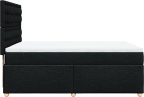 vidaXL Κρεβάτι Boxspring με Στρώμα Μαύρο 140x200 εκ. Υφασμάτινο