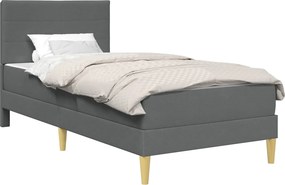 vidaXL Σκελετός Κρεβατιού Σκούρο Γκρι 90 x 190 cm Πολυεστέρας