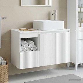 vidaXL Σετ Επίπλων Μπάνιου 2 τμχ. Λευκό Επεξεργασμένο Ξύλο