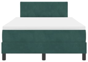 vidaXL Κρεβάτι με Στρώμα & LED Σκούρο Πράσινο 120x200 εκ Βελούδο