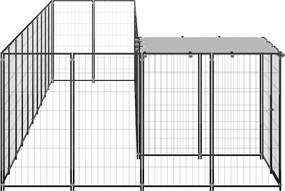 vidaXL Σπιτάκι Σκύλου Μαύρο 7,26 μ² Ατσάλινο