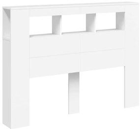 vidaXL Κεφαλάρι Κρεβατιού με LED Λευκό 140x18,5x103,5 εκ Επεξεργ. Ξύλο