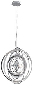 Φωτιστικό Οροφής Club I-CLUB-S50 CR 1xE27 Φ50cm 120cm Chrome Luce Ambiente Design Μέταλλο