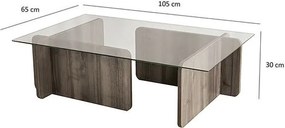 Τραπεζάκι Σαλονιού Καρυδί DEFOZE 105x65x30