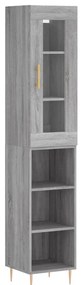 vidaXL Μπουφές Sonoma Γκρι 34,5 x 34 x 180 εκ. από Επεξεργασμένο Ξύλο