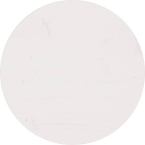vidaXL Επιφάνεια Τραπεζιού Λευκή Ø60x2,5 εκ. από Μασίφ Ξύλο Πεύκου