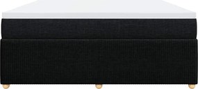 vidaXL Κρεβάτι Boxspring με Στρώμα Μαύρο 180x200 εκ. Υφασμάτινο