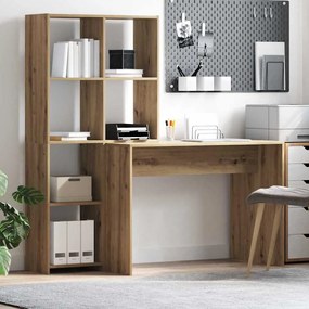 vidaXL Γραφείο artisan δρυς 138.5 x 55 x 143 εκ Επεξεργασμένο ξύλο