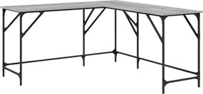 vidaXL Γραφείο Γκρι Sonoma 149x149x75 εκ. από Επεξεργασμένο Ξύλο