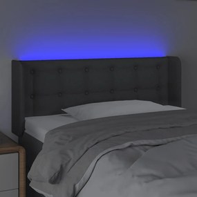 vidaXL Κεφαλάρι Κρεβατιού LED Σκούρο Γκρι 93x16x78/88 εκ. Υφασμάτινο