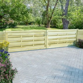 vidaXL Πόρτες Φράχτη 2 τεμ. Πράσινες 150x75 εκ. Εμποτ.Ξύλο Πεύκου