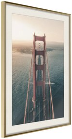 Αφίσα - Bridge in San Francisco I - 20x30 - Χρυσό - Με πασπαρτού