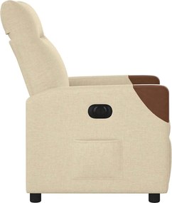 vidaXL Πολυθρόνα Ανακλινόμενη Ηλεκτρική Κρεμ Υφασμάτινη