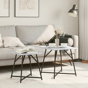 vidaXL Τραπέζι Σαλονιού 2 τεμ Γκρίζο Sonoma από Μηχανική Ξυλεία και Μέταλλο