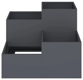 vidaXL Γλάστρα για Κήπο 100 x 100 x 60 εκ. Ανθρακί, Ατσάλι