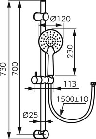Ferro Phila Black N375BL-B - Βέργα Με Σπιράλ &amp; Τηλέφωνο Ντους