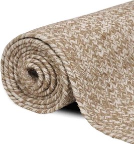 vidaXL Χαλί Περιοχής Φυσικό και Λευκό 240 x 340 εκ. Γιούτα