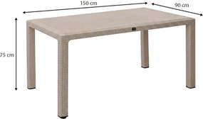 Τραπέζι πολυπροπυλενίου Kalan Megapap χρώμα cappuccino 150x90x75εκ.