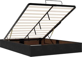 vidaXL Κρεβάτι Ottoman με στρώμα Μαύρο 140 x 200 cm Βελούδο