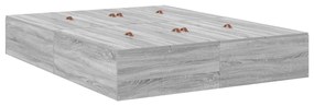 vidaXL Κρεβάτι Αποθήκευσης Γκρι Σονομα 140x200 εκ