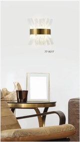 Φωτιστικό Τοίχου - Απλίκα M8018 XENIC GOLD MATT WALL LAMP Γ3 - Γυαλί - 77-8217