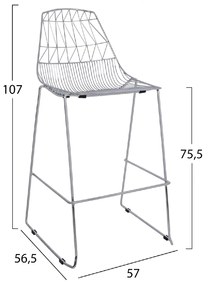 ΣΚΑΜΠΩ BAR ΜΕΤΑΛΛΙΚΟ HM5465.100 LUX ΧΡΩΜΙΟΥ 57x56,5x107 εκ.