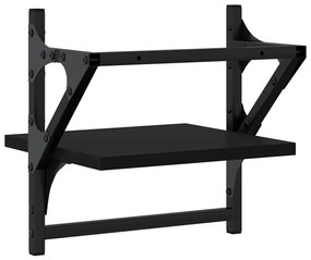 vidaXL Ράφια Τοίχου με Μπάρα 2 τεμ. Μαύρα 30 x 25 x 30 εκ.