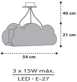 Clouds Gray κρεμαστό τρίφωτο οροφής (41410[E]) - 41410E