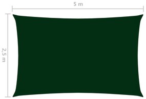 vidaXL Πανί Σκίασης Ορθογώνιο Σκούρο Πράσινο 2,5x5 μ από Ύφασμα Oxford